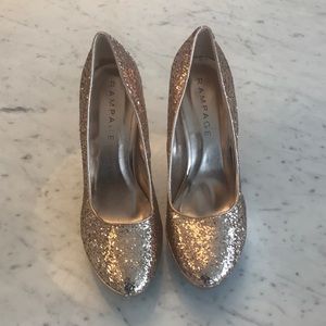 Perfect holiday heels.  Champagne gold Rampage 10